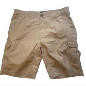 The North Face Cargo Shorts Khaki Tan Pockets Flat Front Cotton Blend S …